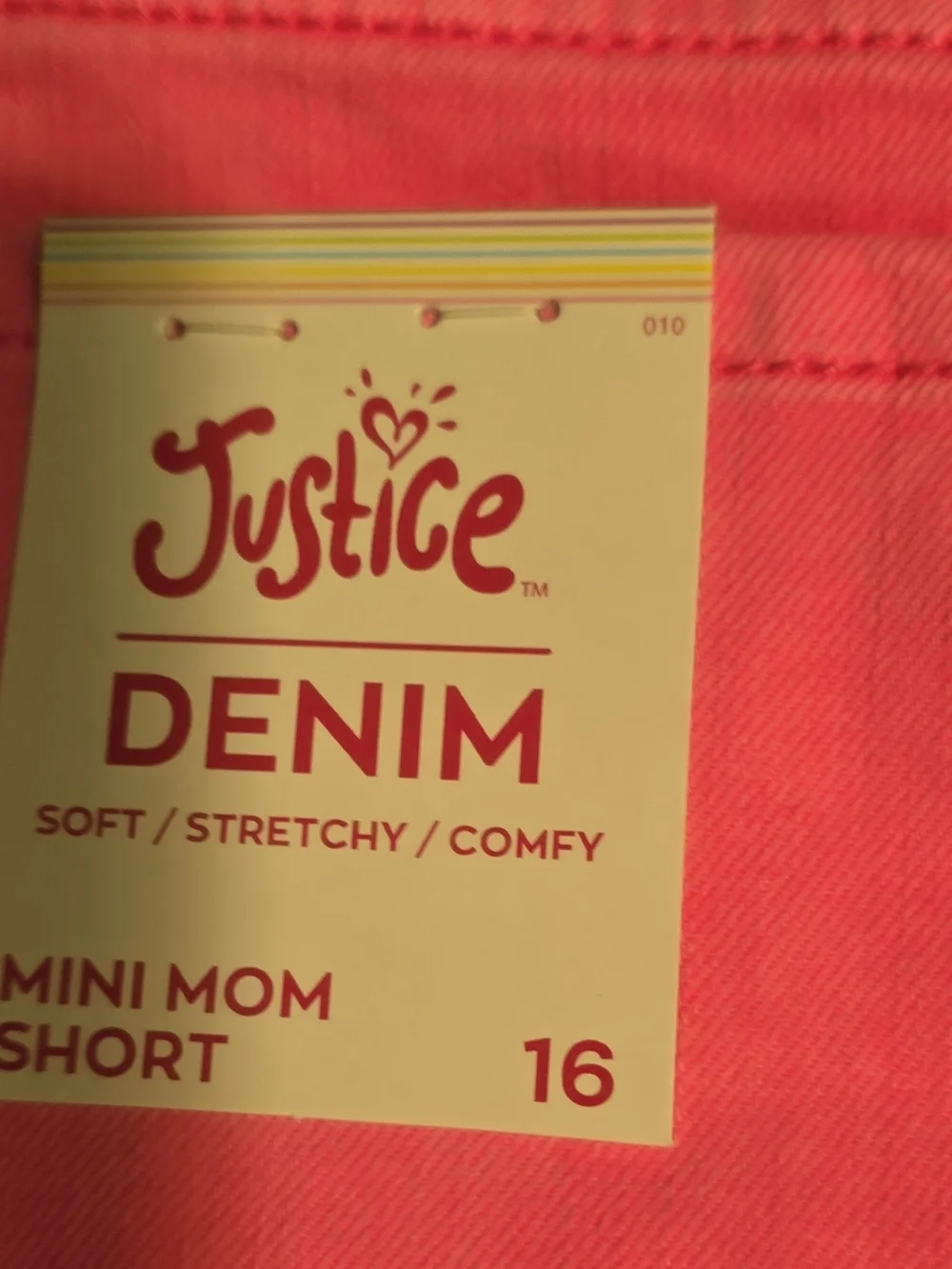 Justice Neon Pink Denim Jean Shorts